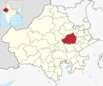 Positionskarte des Distrikts Jaipur