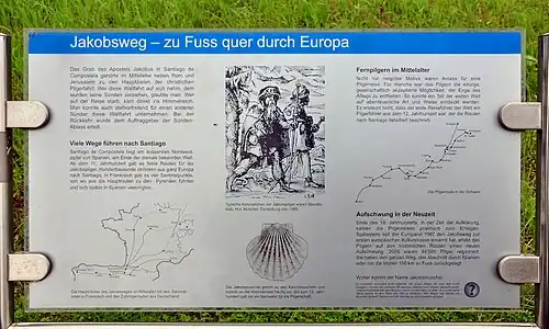 Jakobsweg-Informationstafel in Hurden