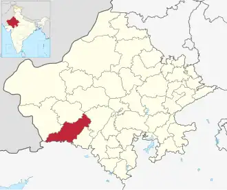 Positionskarte des Distrikts Jalor