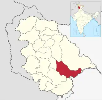 Positionskarte des Distrikts Doda