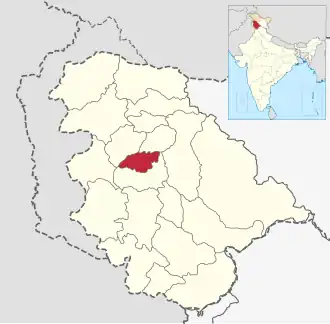 Positionskarte des Distrikts Shopian