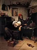 Jan Steen: Schlafende Frau und Raucher um 1660