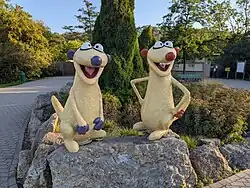 Die KiKa-Figuren Jan und Henry am Zoopark in Erfurt