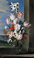 Blumenvase mit der Belagerung von Gravelingen, um 1652, 65,8 × 38,7 cm, Kunsthistorisches Museum, Wien