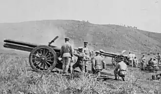 Typ 38 10-cm-Kanone bei Schießübungen 1922