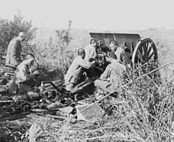 Typ 38 7,5 cm Feldgeschütz in offener Feuerstellung bei Schießtests 1925