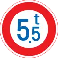 320: Verbot für Fahrzeuge über angegebenes tatsächliches Gewicht