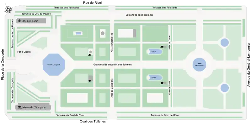 Plan des Jardin des Tuileries