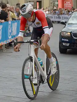 Nazir Jaser beim Einzelzeitfahren der Straßen-WM 2013