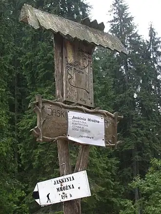 Wegweiser zur Höhle