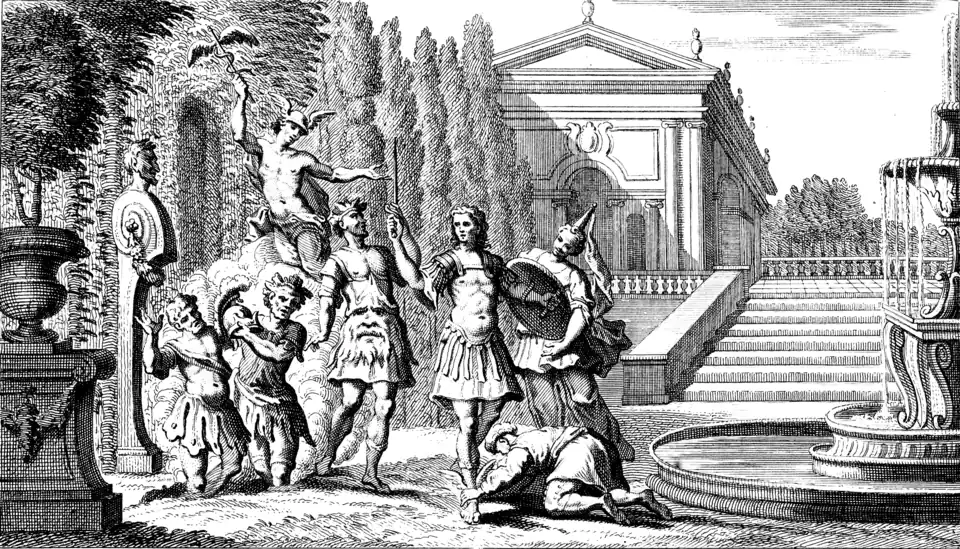 Szenenbild des zweiten Akts. Partiturausgabe von 1710