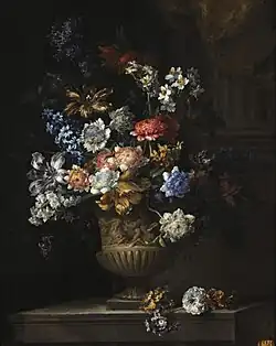 Jean-Baptiste Monnoyer: Blumen in einer marmornen Vase, Musée-des-Beaux-Arts, Lyon