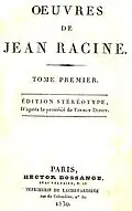 Stereotypie-Ausgabe der Werke von Jean Racine nach dem Verfahren von Firmin Didot