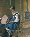 Jeanne Pissarro dite Minette, tenant un éventail