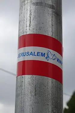Kennzeichnung des Jerusalemweges in Wien