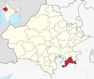 Positionskarte des Distrikts Jhalawar