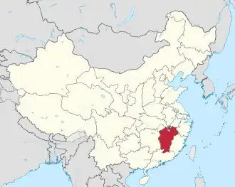 Lage von Jiāngxī Shěng in China