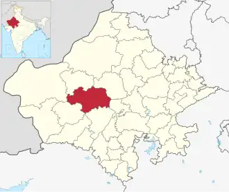 Positionskarte des Distrikts Jodhpur