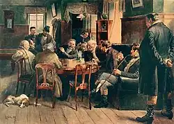 Stammtischrunde mit Fritz Reuter im Ratskeller Neubrandenburg (Johann Bahr, 1899)