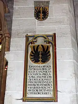 Johann Rudolf von Hallwyl (1460–1527) Dompropst. Epitaph im Basler Münster
