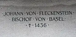 Johann von Fleckenstein (1398–1436) Bischof von Basel. Basler Münster