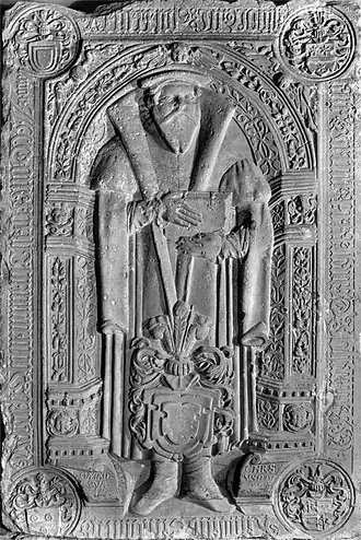 Grabplatte des Domherrn Johann von Randow, war im Krieg nach Flechtingen ausgelagert