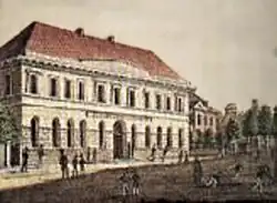 Das Johanneum bei der St.-Johannis-Kirche, erbaut 1829 (heute Johannes-Rabeler-Schule)