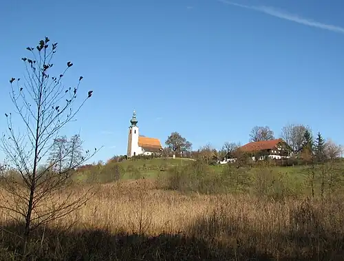 Johannishögl, Kirche und Gasthaus
