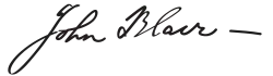 Signatur von John Blair Jr.