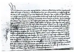 Kanzleibastarda in einer Urkunde Bischof Johanns von Würzburg von 1401.[9]