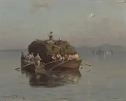 Heuboot auf dem Chiemsee (ca. 1885)