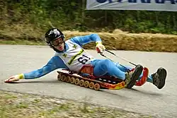 Jure Potočnik im ersten Wettbewerb des Austrian Rollenrodelcups 2010