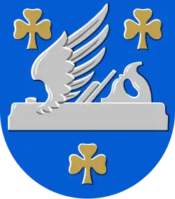 Geflügelter Hobel im Wappen von Jurva