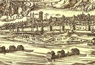 Das Kölner Werthchen aus: Große Ansicht von Köln 1531 von Anton Woensam