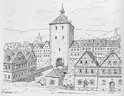 Ältestes Stuttgarter Stadttor: Inneres Esslinger Tor von 1350, hier Steinbau von 1566.