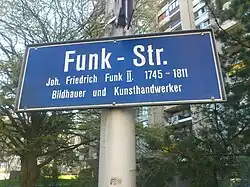 Strassenschild Funk-Strasse in Wabern (Gemeinde Köniz)