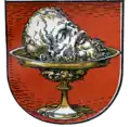 Stadtwappen vom 15. Jahrhundert bis 1938 mit Johannisschale.[4]