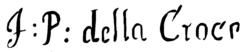 Künstlersignatur Johann Nepomuk della Croce