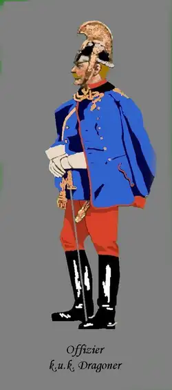 Dragoner­offizier in Parade­adjustierung