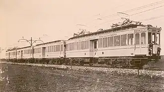Triebwagen der Rheinuferbahn mit Dreiecksbügel (1906)