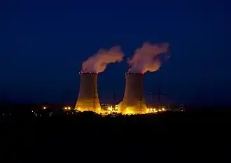 Kernkraftwerk Grafenrheinfeld (KKG). 2015 stillgelegt, 2024 Kühltürme gesprengt