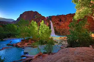 Die Havasu Falls im Sonnenaufgang