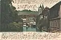 Dasselbe Motiv auf einer kolorierten Ansichtskarte von 1905