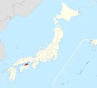 Lage der Präfektur Kagawa in Japan