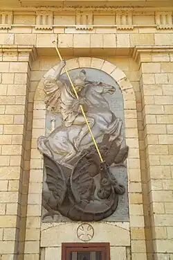 Bildnis des Heiligen Georg an der Fassade