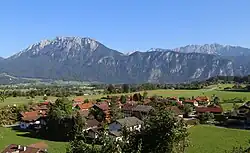 Blick von Mühlbach in Richtung Ebbs und Kaisergebirge