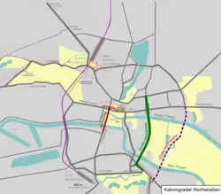 Das neue Stadtzentrum entwickelte sich am Nordbahnhof, am Ploschtschad Pobedy Platz des Sieges