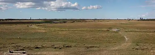 Panorama-Ansicht von Kalvebod Fælled mit Blickrichtung nach Ørestad und der City von Kopenhagen