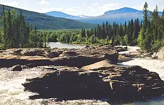 Der Gamájåhkå kurz vor seiner Mündung