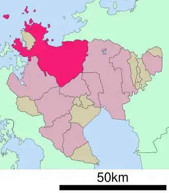 Lage Karatsus in der Präfektur